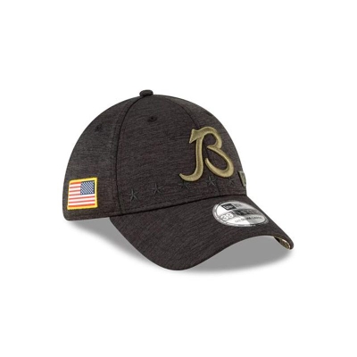 Black Chicago Bears Hat - New Era NFL Salute To Service Alternate 39THIRTY Stretch Fit Caps USA3095748